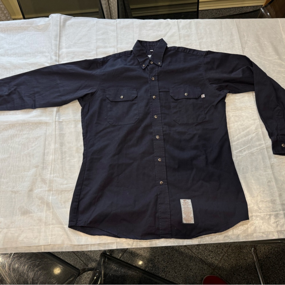 Men’s Navy Blue Flame Resistant Button Up Shirt